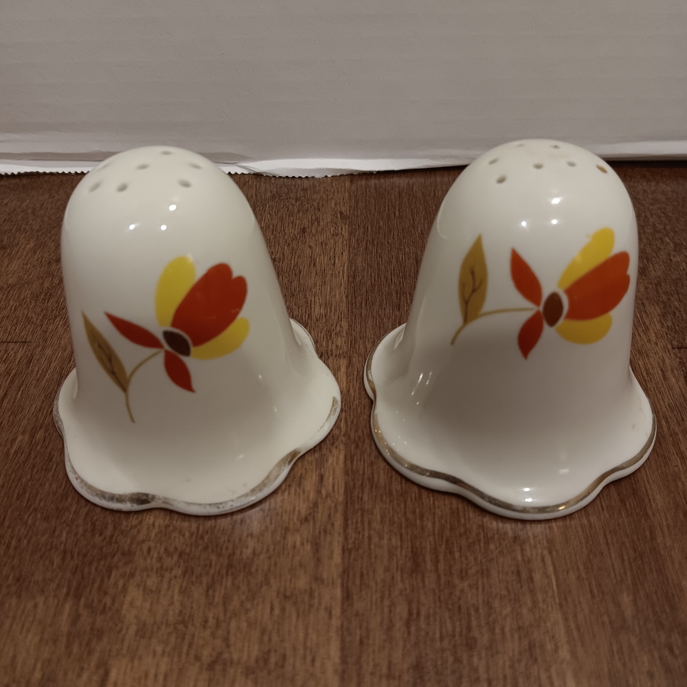 White Floral Ceramic Salt and Pepper Shaker Set